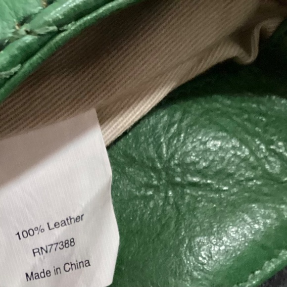 J. Crew Quilted Green Leather Quincy Quilted Hobo Bag Gold Color Hardware - Picture 6 of 9